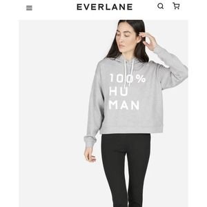 Everlane The 100% Human Typography Hoodie French Terry Hoodie Women’s XS Boxy